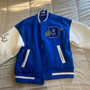 Blue varsity jacket